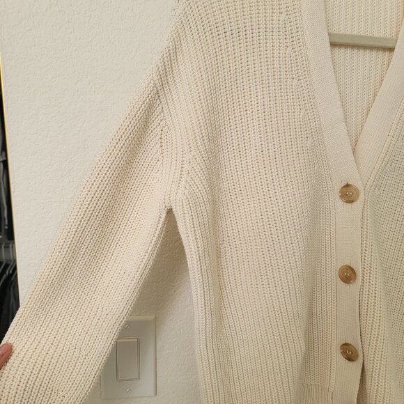 JENNI KAYNE Cotton Cocoon Cardigan Ivory XS - Picture 7 of 14